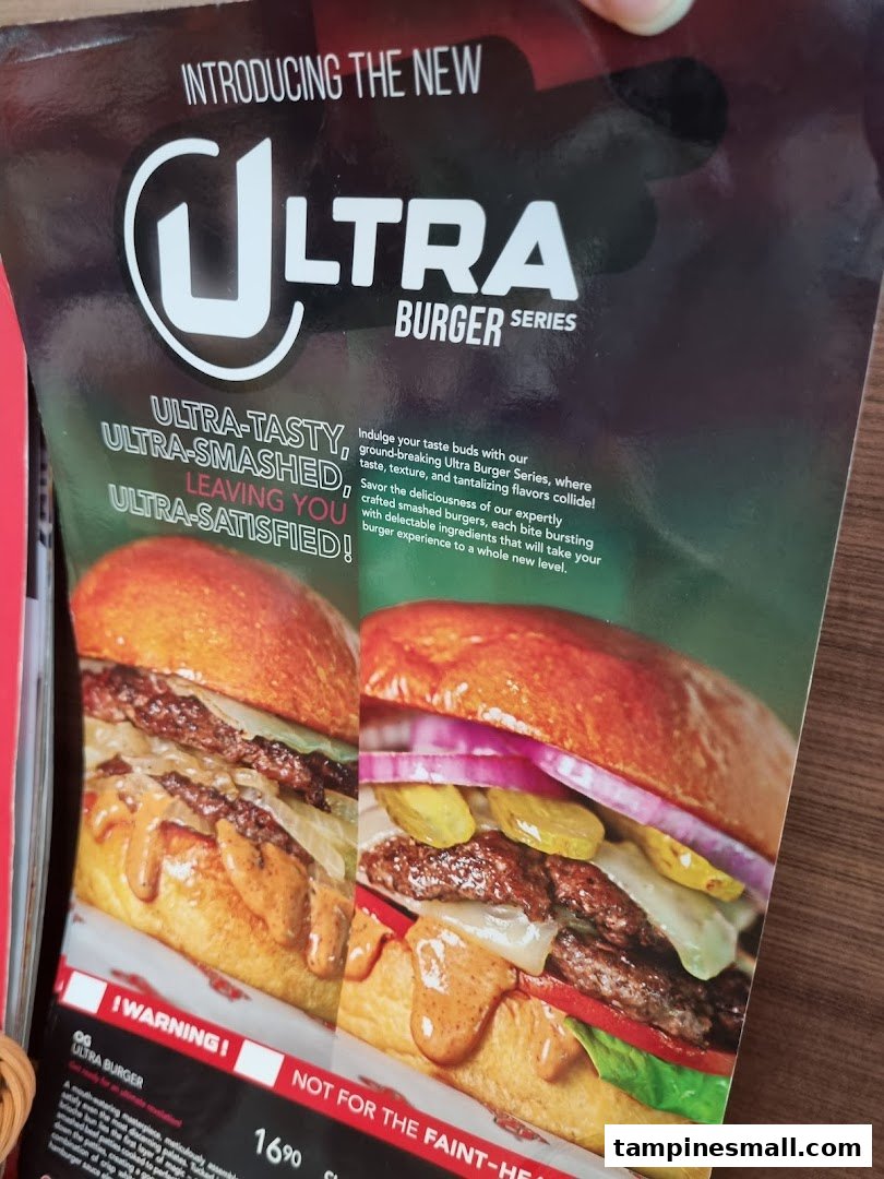 A menu page from Swensen's showcasing the new Ultra Burger Series with enticing visuals and descriptions.
