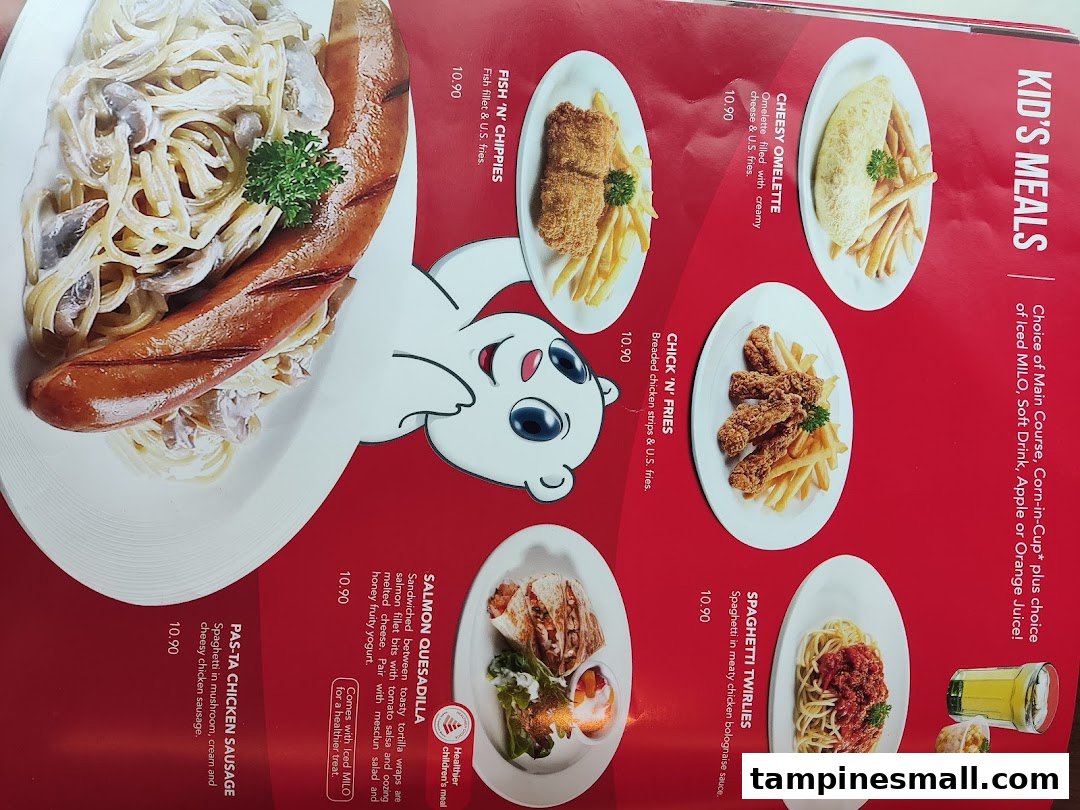 A vibrant menu page from Swensen's showcasing their 'Kid's Meals' with various dishes and prices.