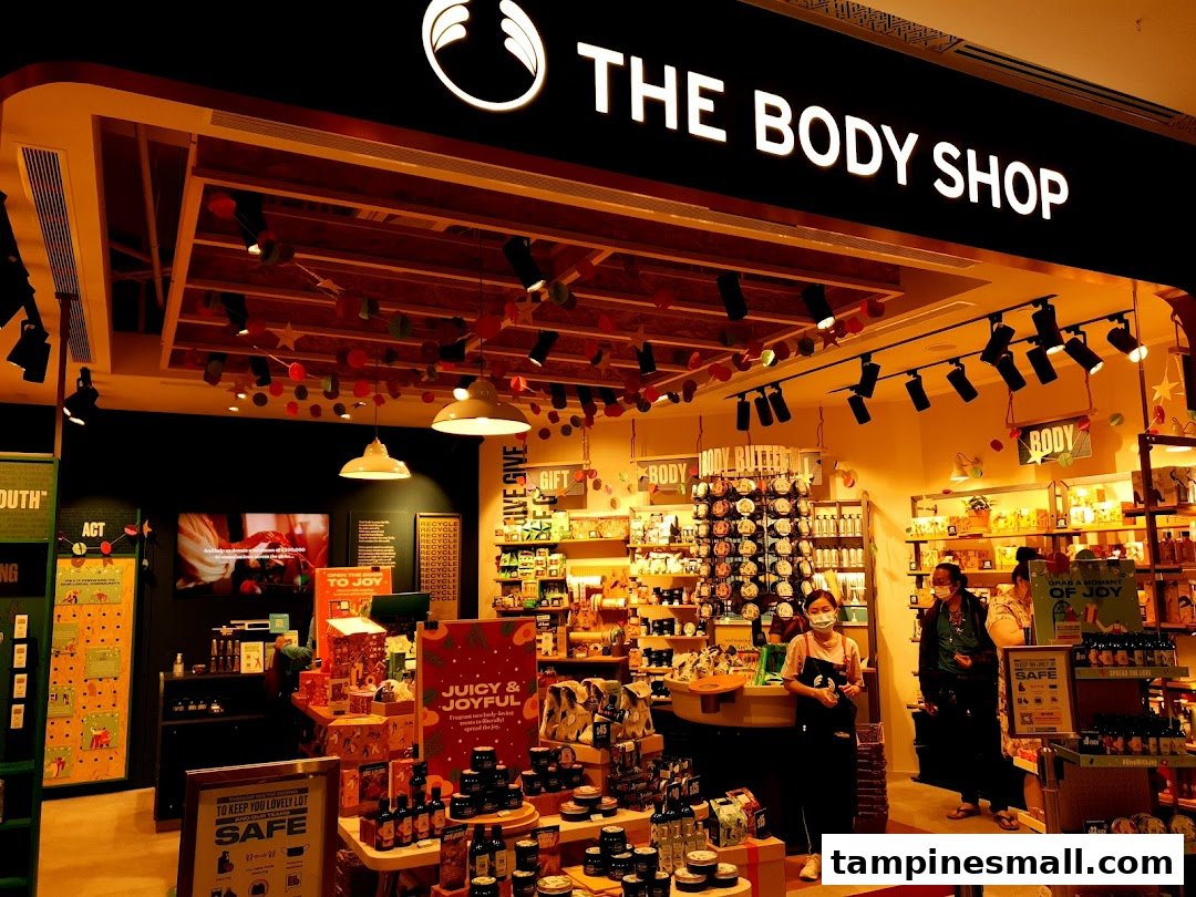 A vibrant interior view of The Body Shop, showcasing a wide array of beauty and body care products.