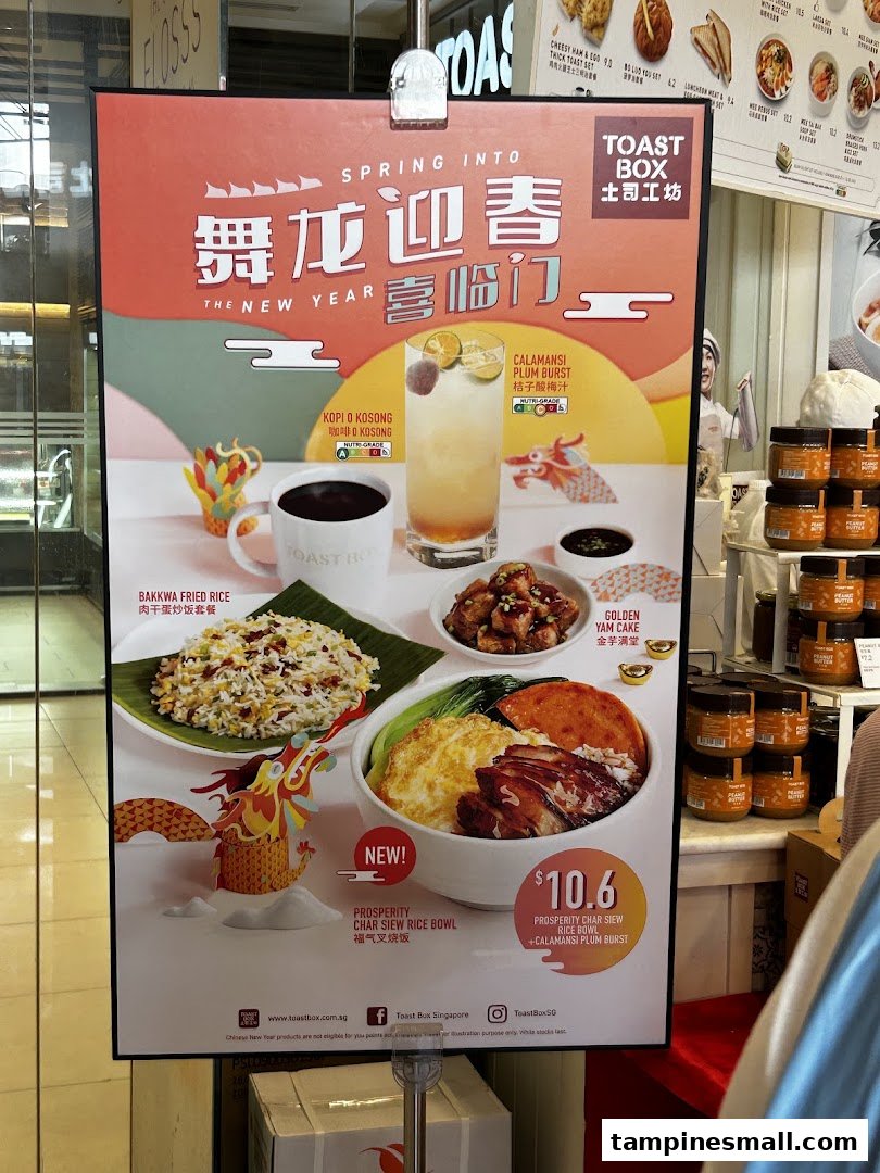 A promotional poster showcasing Toast Box's "Spring Into The New Year" special menu items.