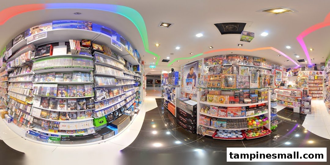 A vibrant interior view of a 'Toy Or Game' shop, showcasing shelves packed with video games, toys, and collectibles.