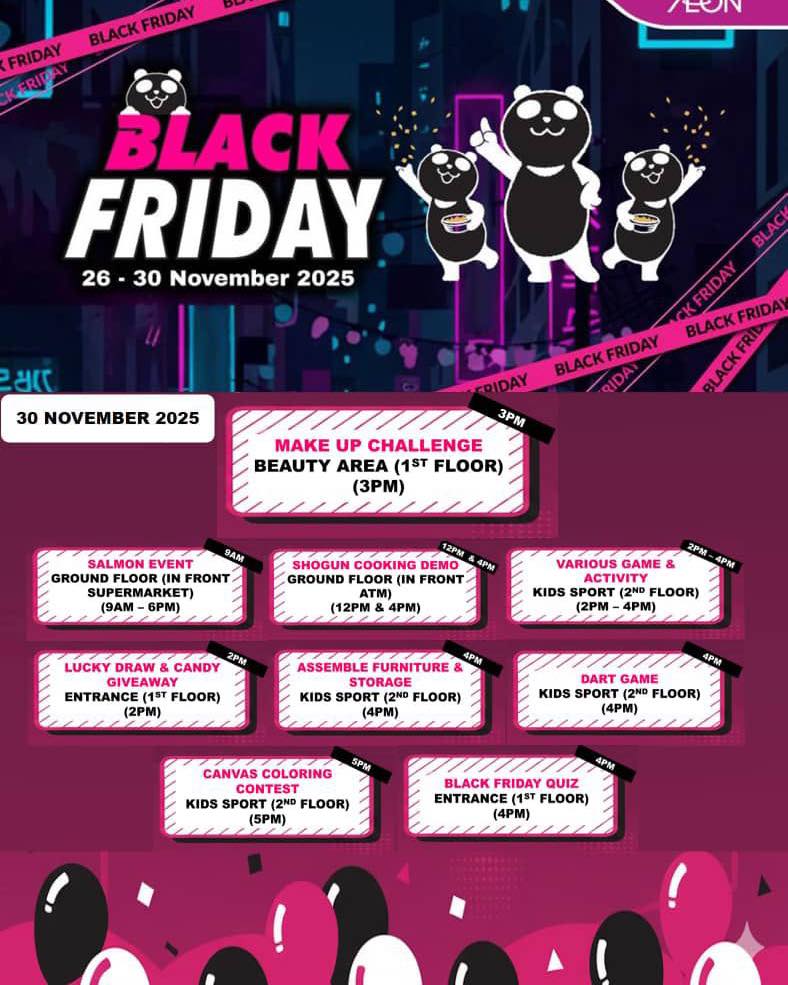 Shoppers browsing products during AEON's Black Friday sale