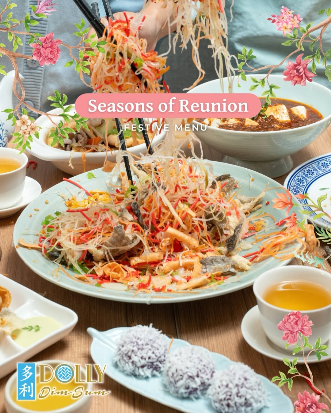 A festive spread of Halal Chinese dishes prepared for Chinese New Year and Buka Puasa celebrations.