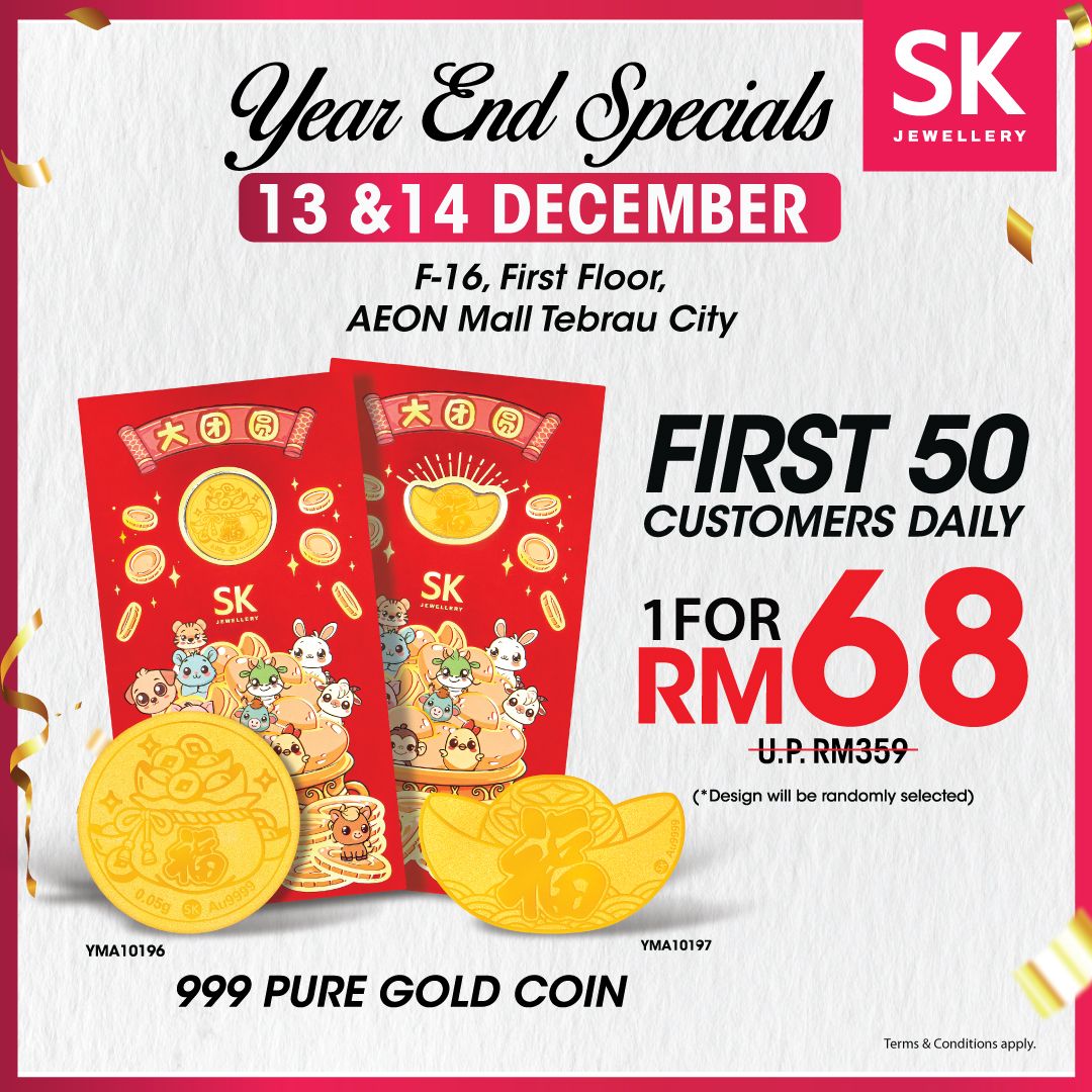 A close-up of a gleaming Prosperity 999 Pure Gold Coin