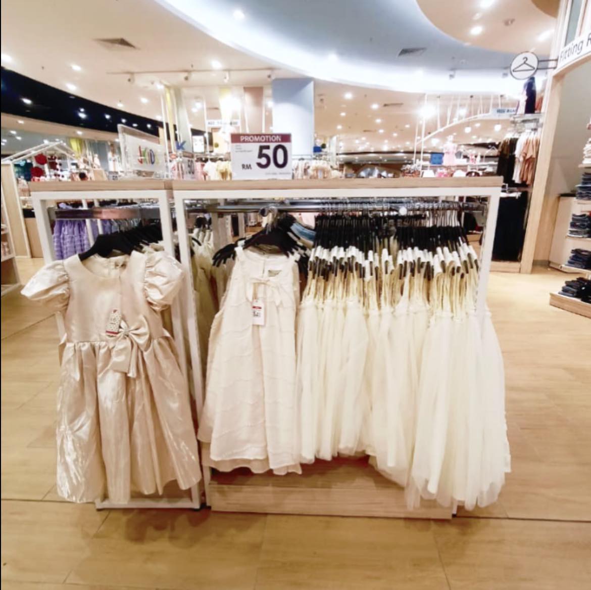 Elegant evening dress display