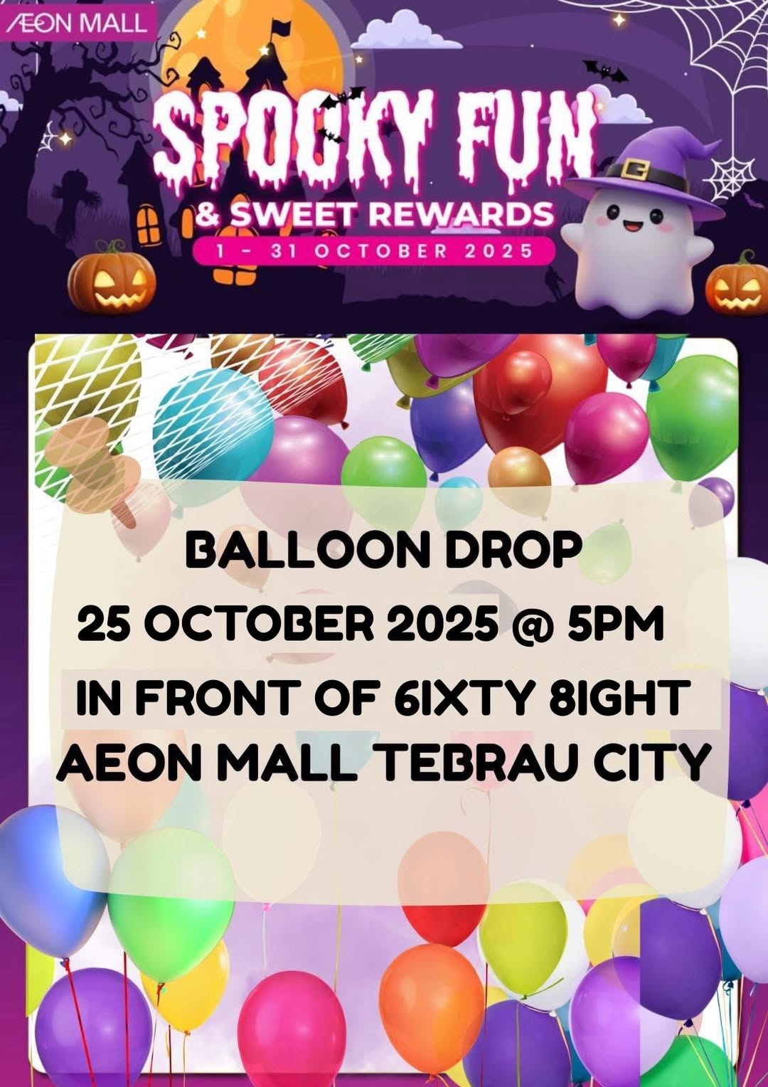 Excited crowd anticipating a fun balloon drop event