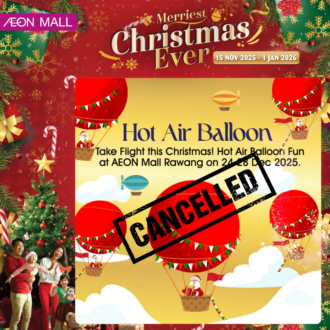 A graphic announcing the cancellation of the Hot Air Balloon event.