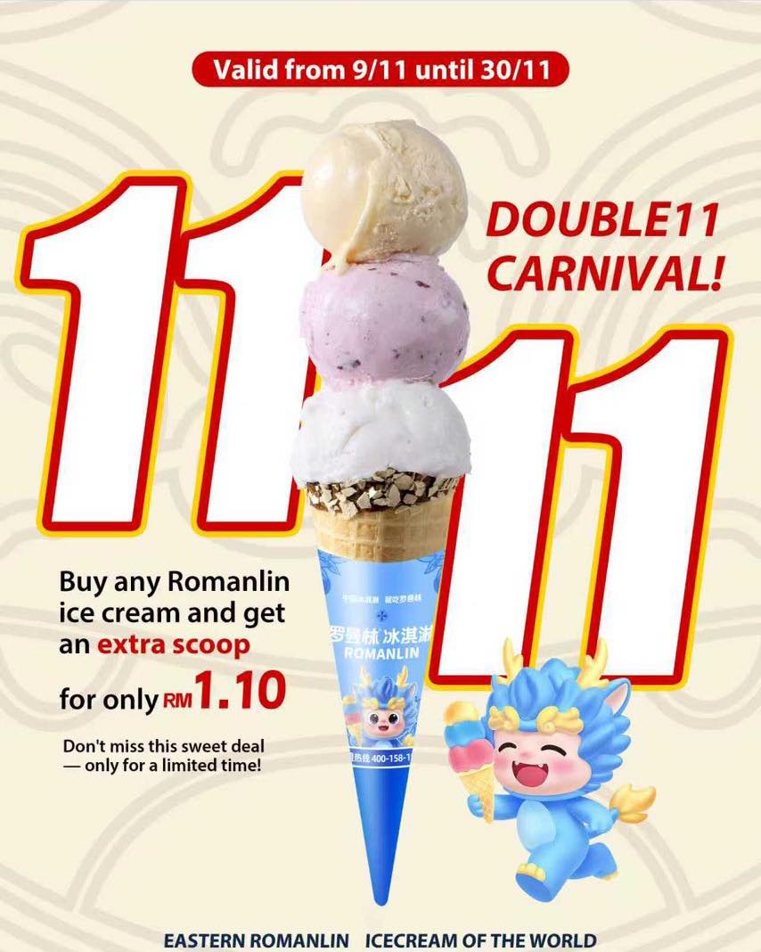 Enjoy a delicious double scoop ice cream