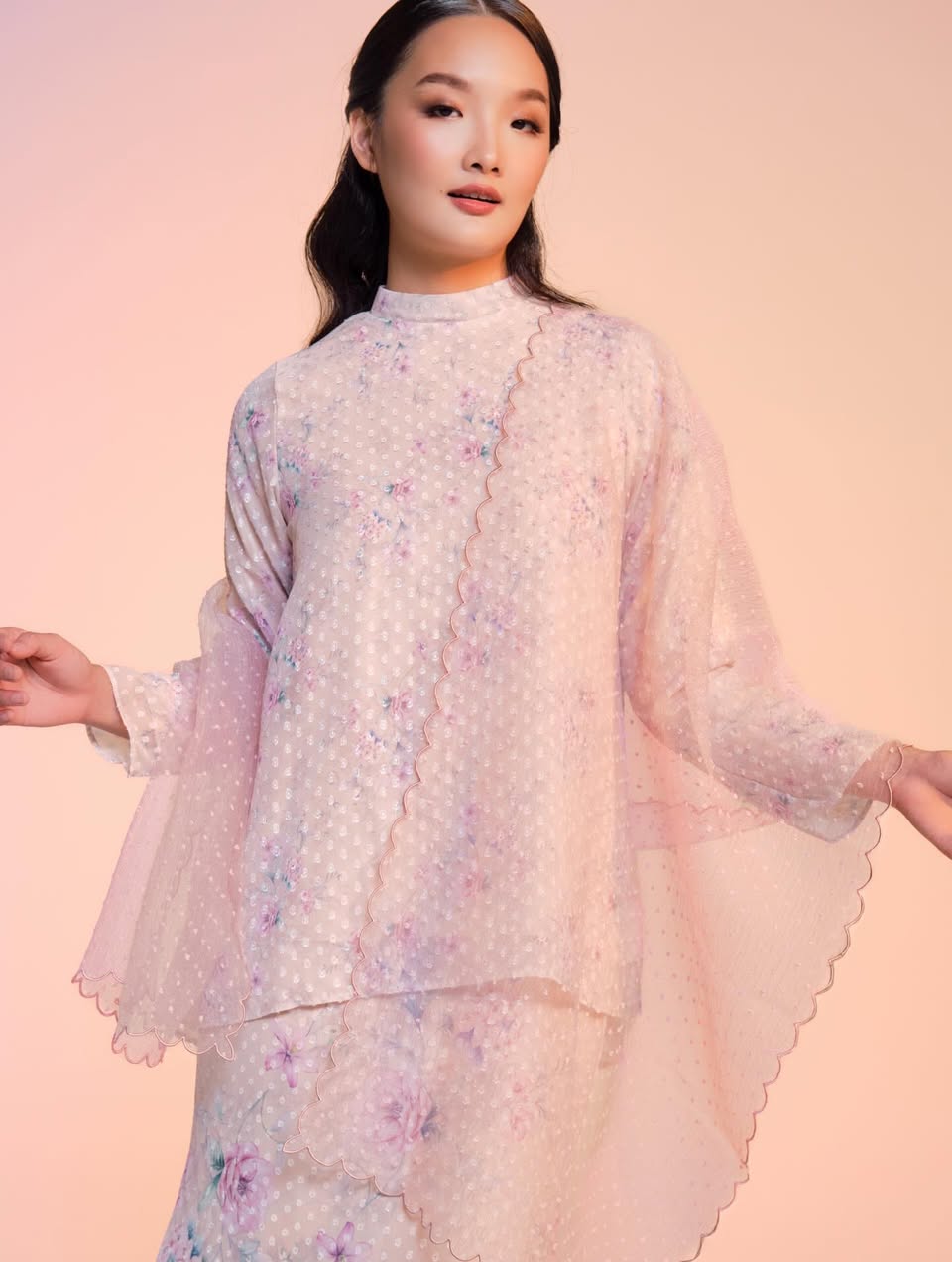 Detailed view of the Lapisan Raya series fabrics