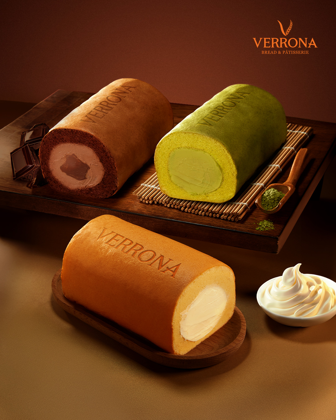 A selection of freshly baked Verrona Swiss Rolls