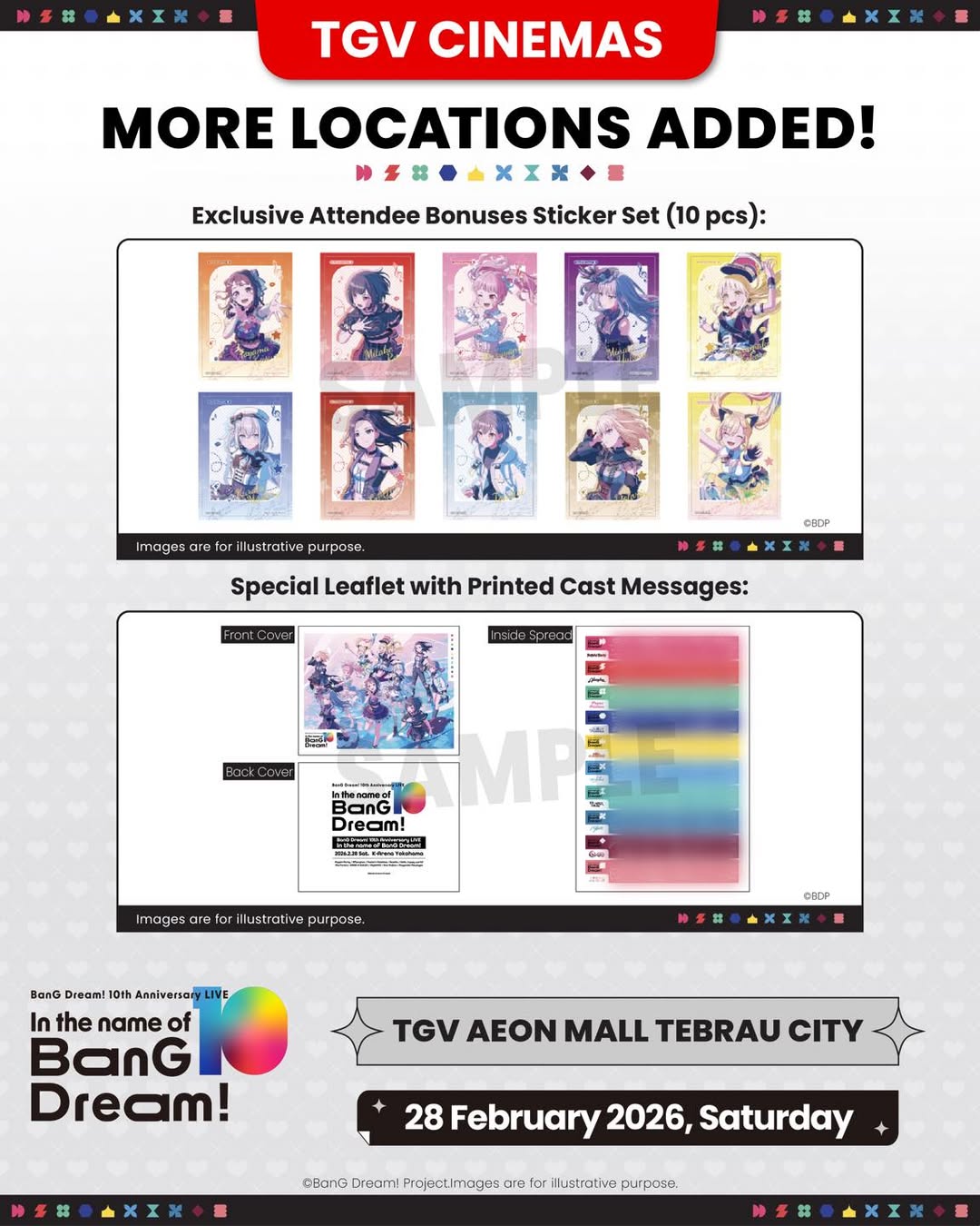 BanG Dream! 10th Anniversary Live Viewing: TGV Tickets Out!