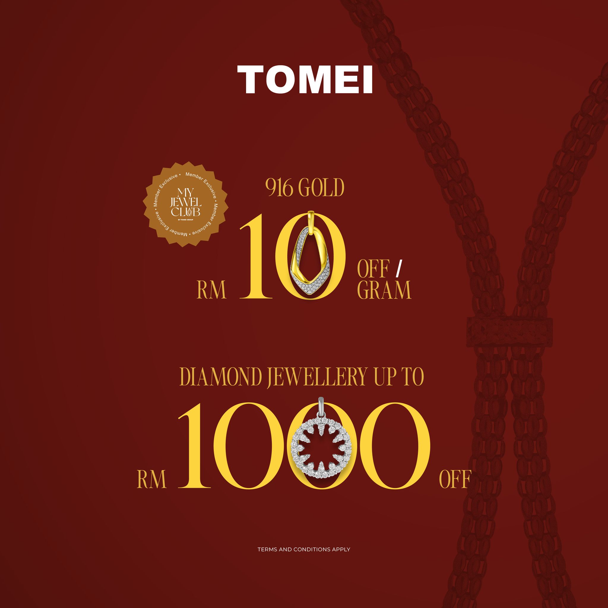 Tomei Anniversary Sale promotional image featuring exquisite jewelry