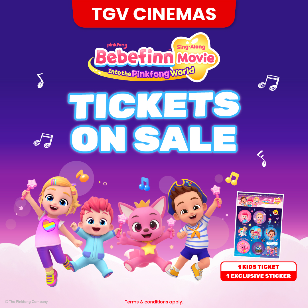 Bebefinn and friends ready for a fun sing-along movie at TGV.