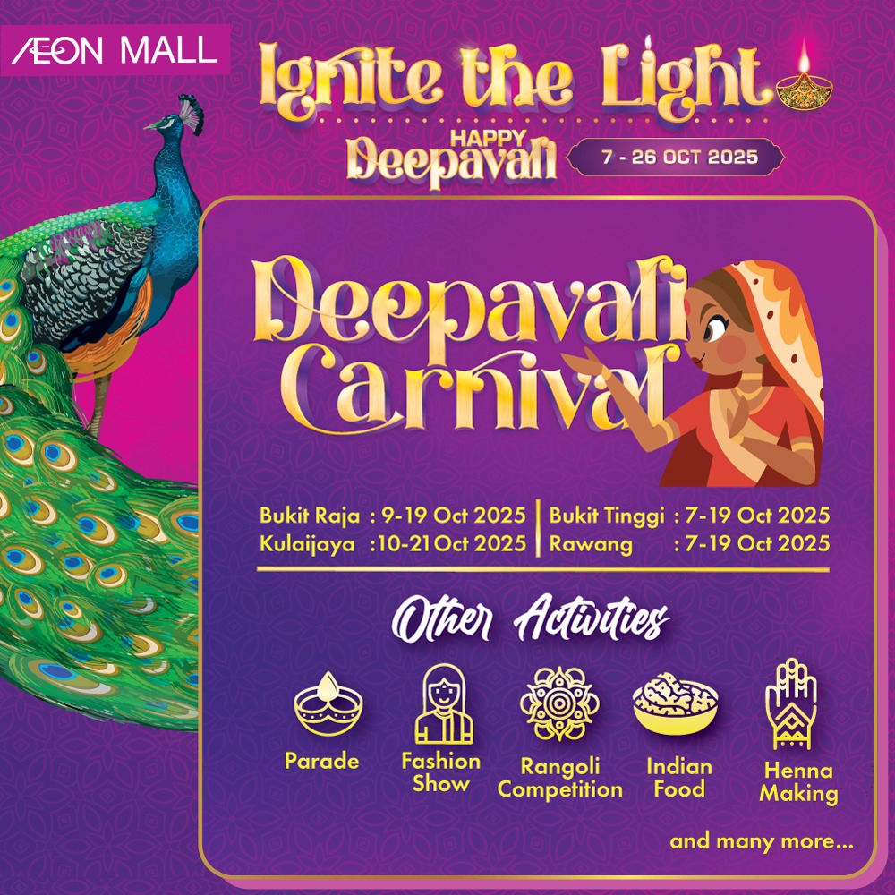 Deepavali celebrations and festive atmosphere at AEON MALL
