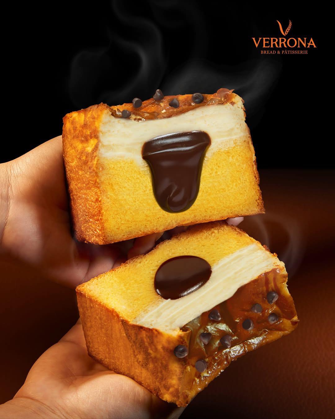 A delightful pastry featuring melted chocolate hazelnut, New Zealand Basque cheese, and a buttery Millefeuille base.