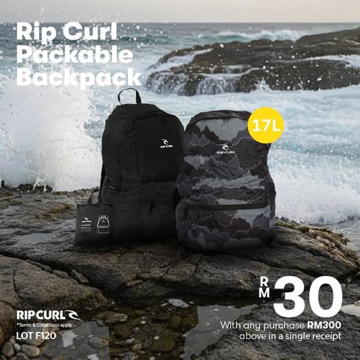 The Rip Curl packable backpack designed for travel and ocean adventures