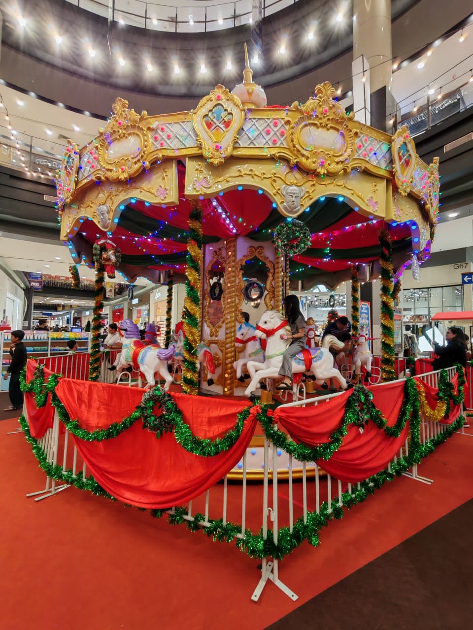 Shoppers enjoying the Christmas Market atmosphere at AEON MALL