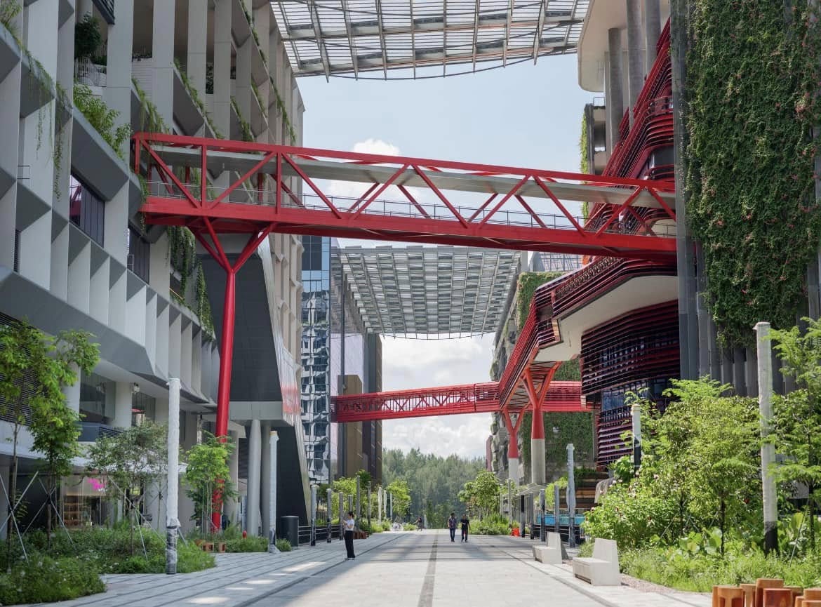Commuters navigating the new transit hub