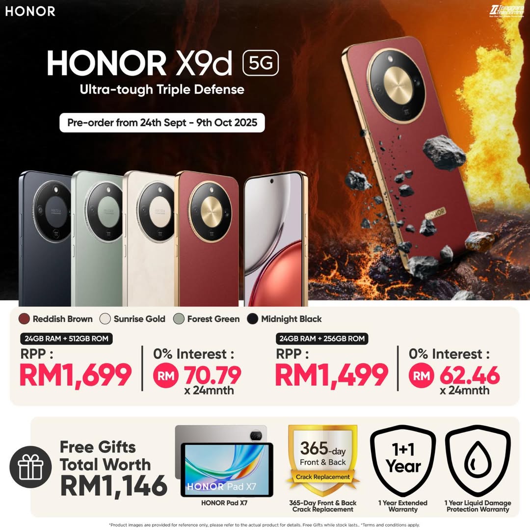 HONOR X9d 5G smartphone in various elegant colors, highlighting its robust design and sleek finish.