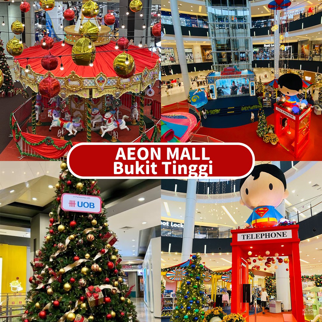 Shoppers enjoying the Christmas ambiance at a KL mall