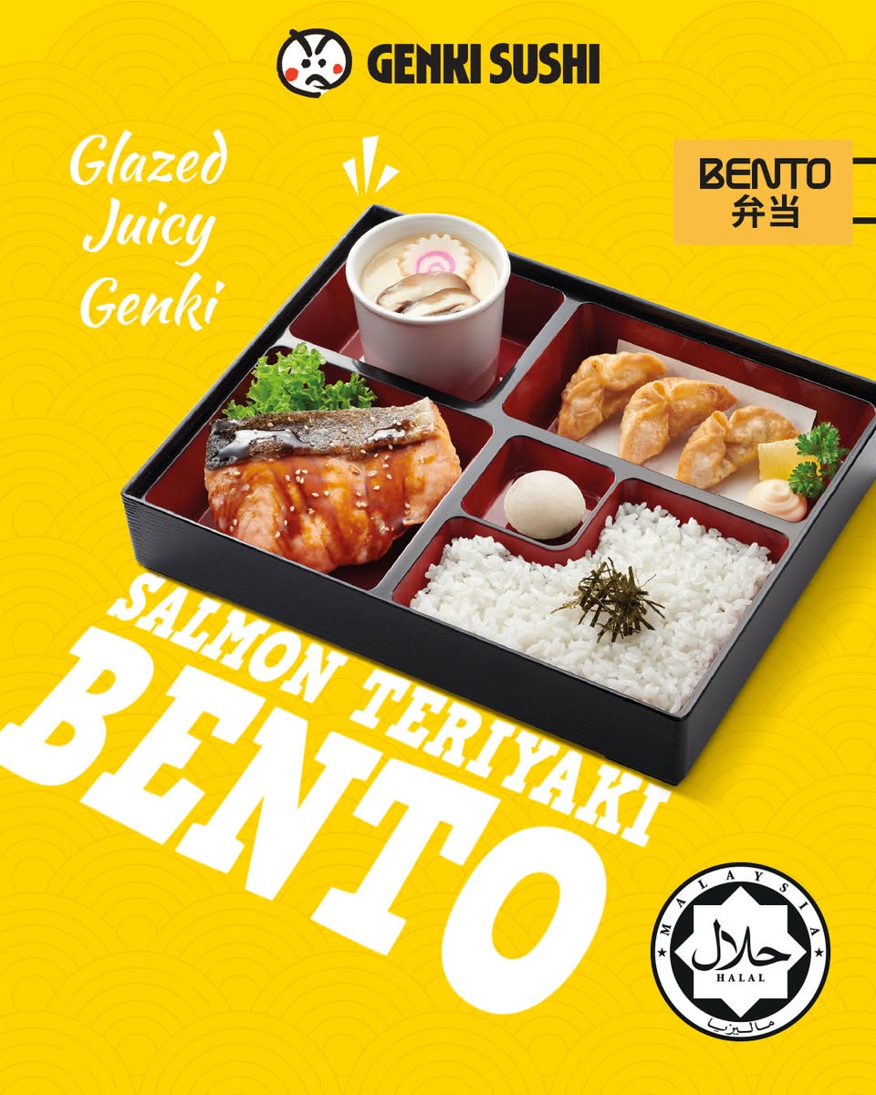 A variety of fresh Genki Sushi Bento boxes