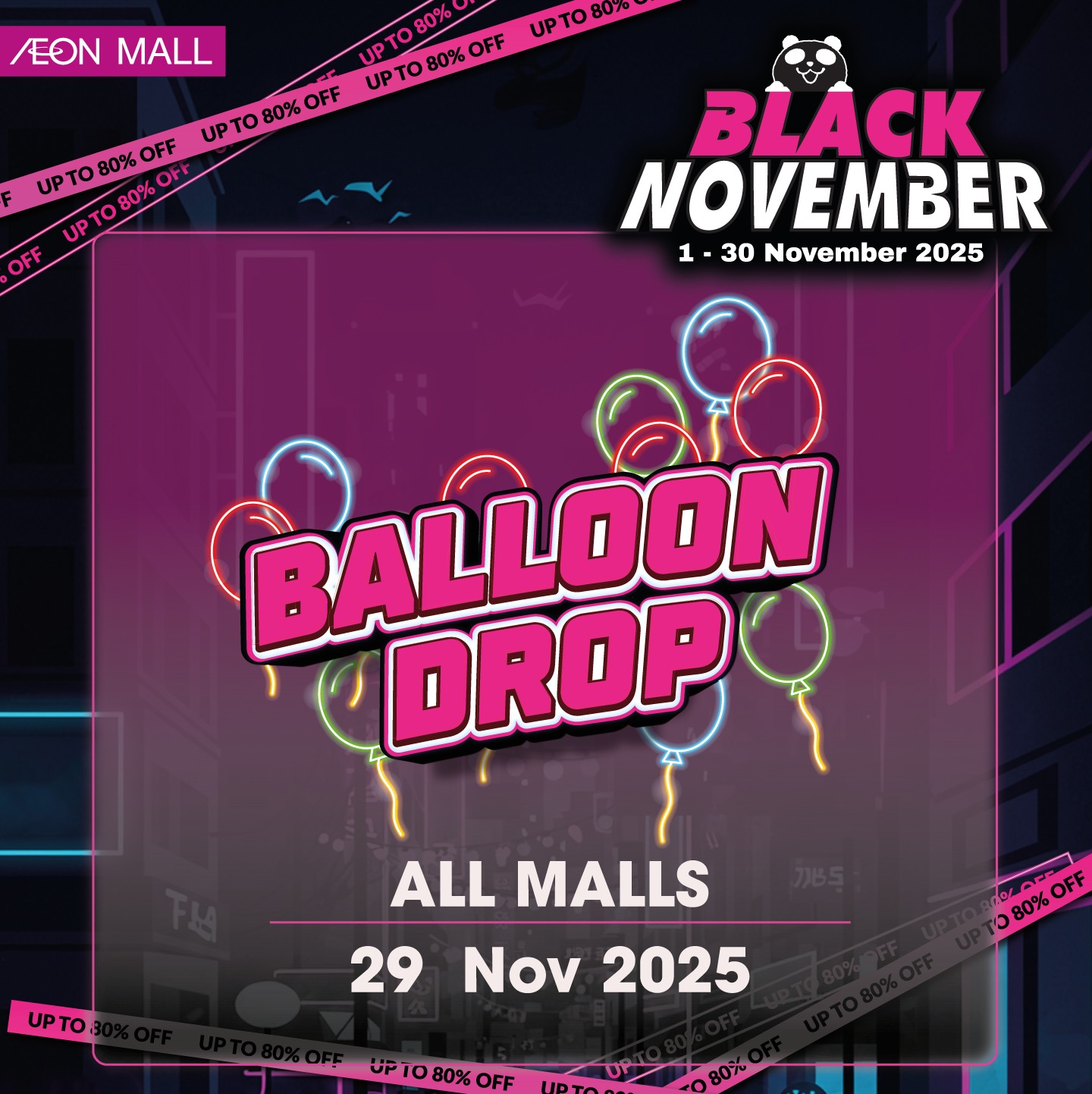 Shoppers enjoying Black November discounts at AEON Mall