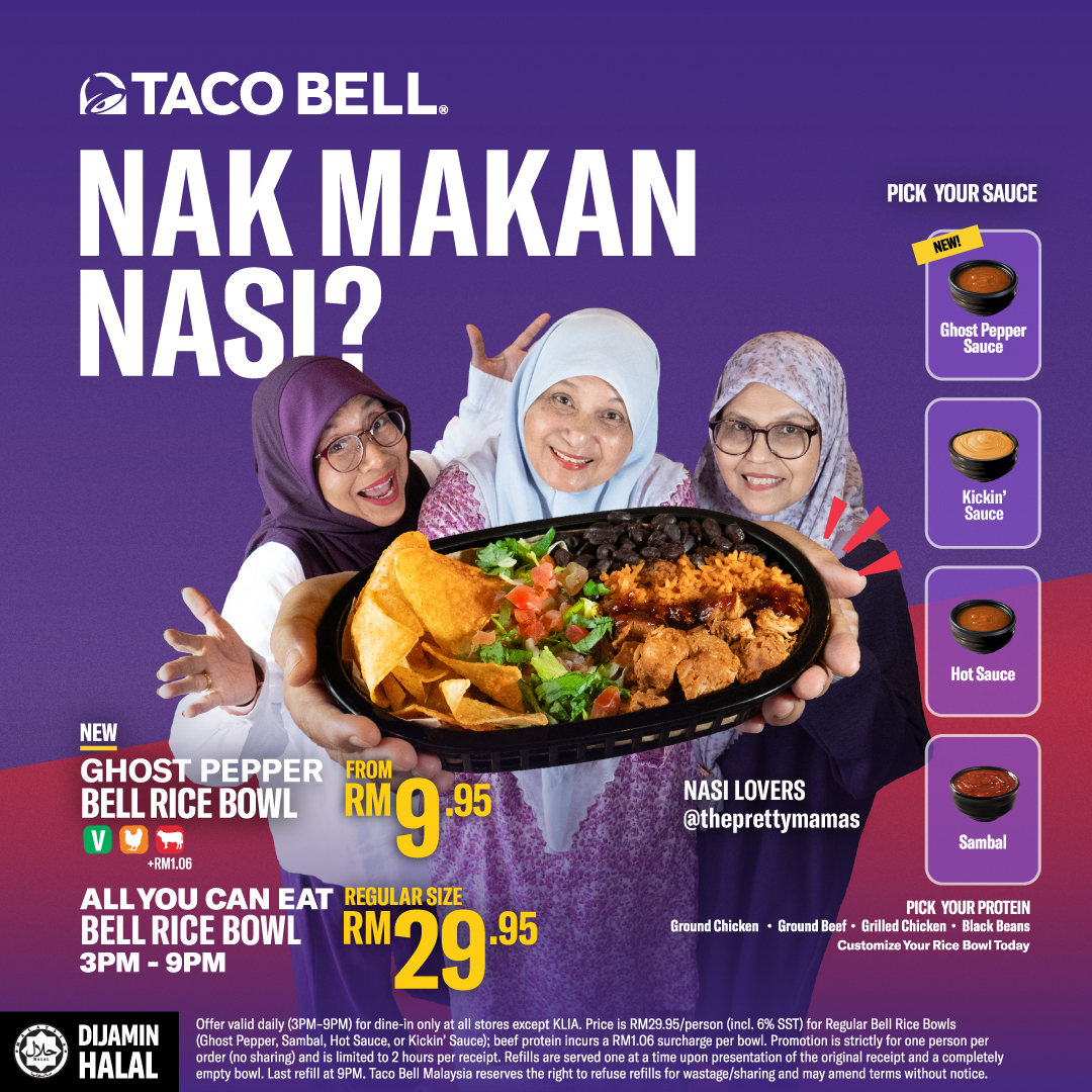 Taco Bell's new Bell Rice Bowls featuring Ghost Pepper and Sambal sauce options