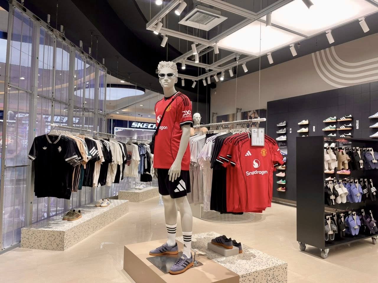 Exterior shot of the new Adidas store entrance at AEON MALL Tebrau City