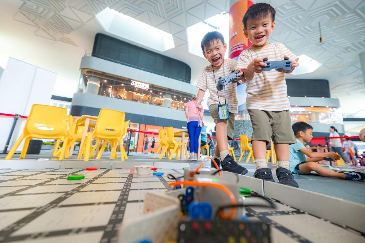 Close-up of a high-tech interactive exhibit