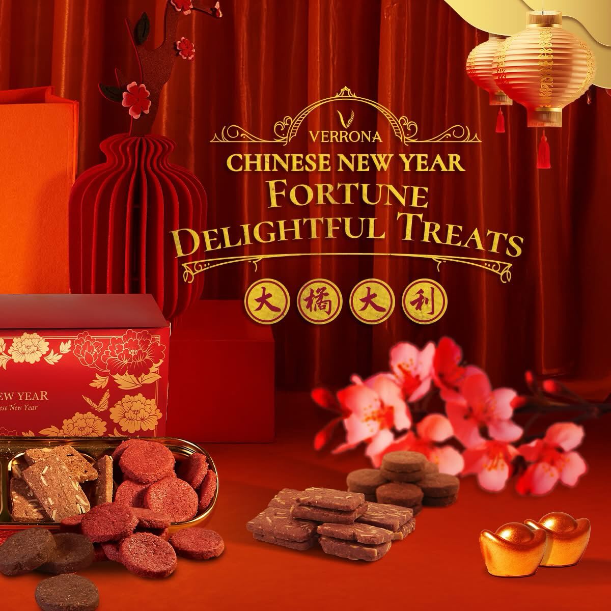 Assorted flavors of Verrona festive cookies