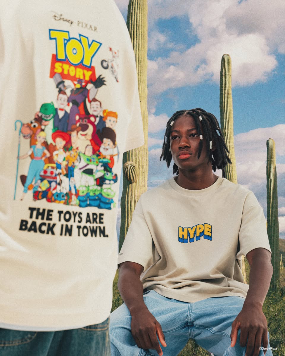 Lifestyle shot of the HYPE apparel line