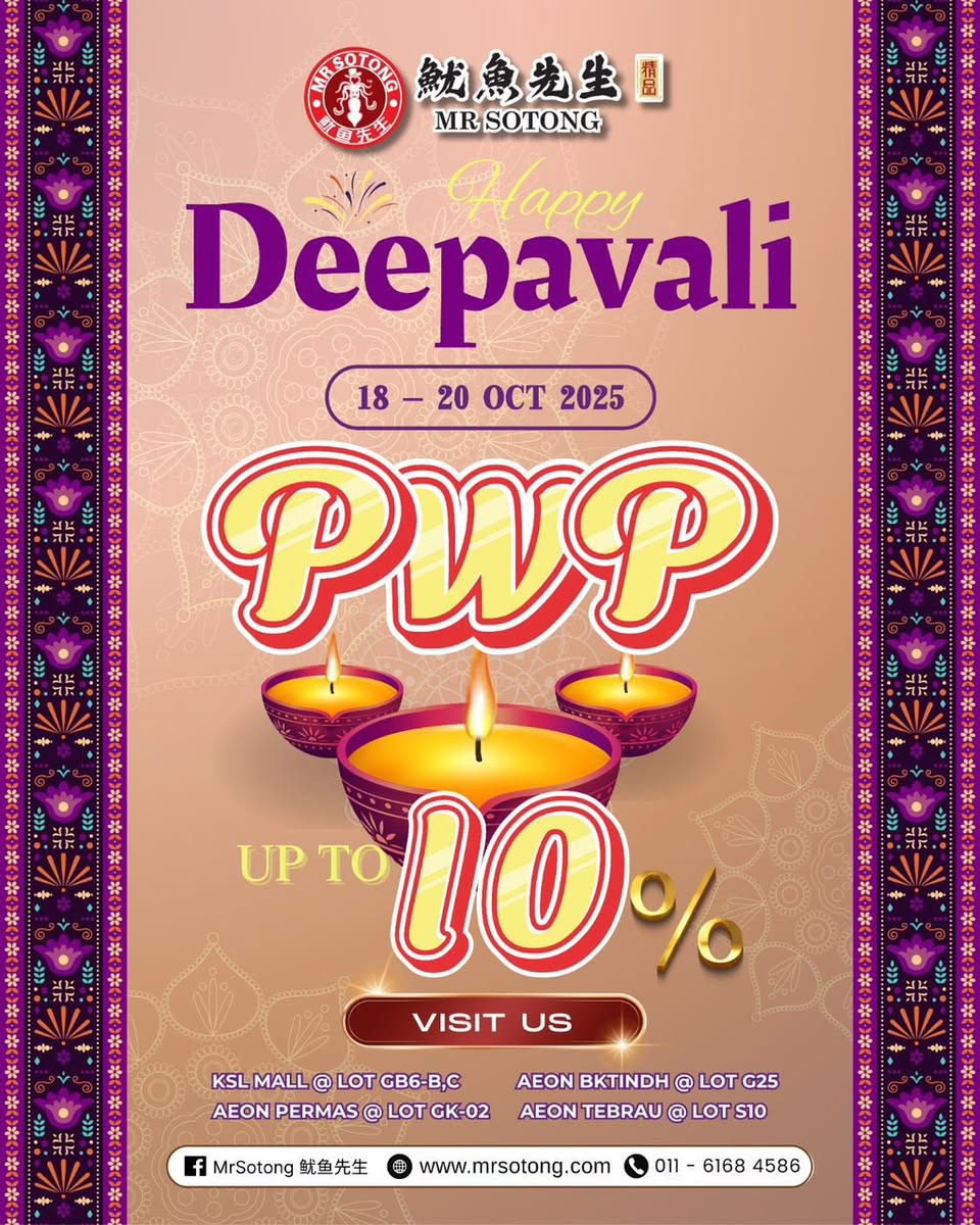 Deepavali celebration with traditional snacks and festive decor.