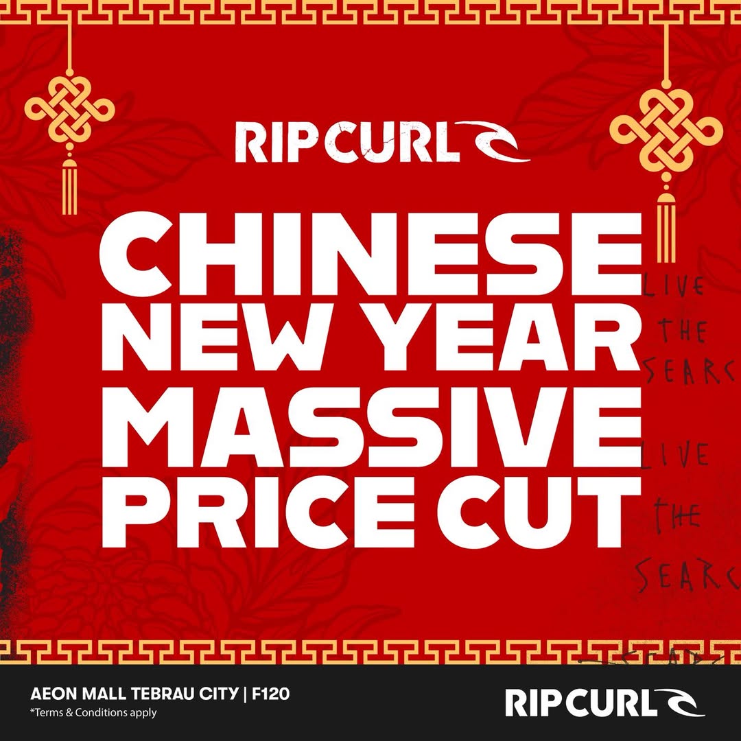 Rip Curl CNY Sale: Big Discounts at AEON Tebrau City