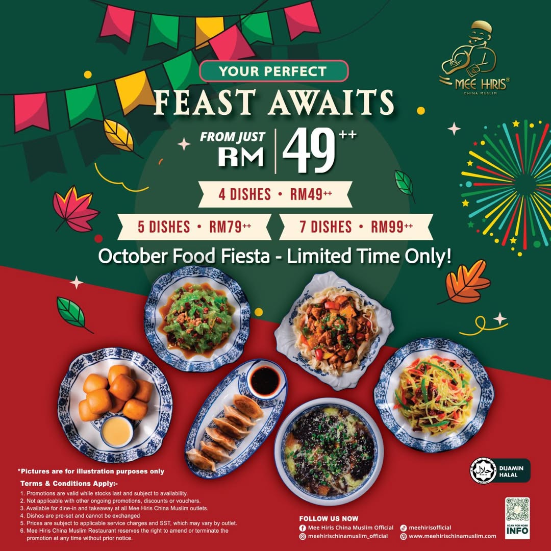 A vibrant spread of delicious Chinese Muslim dishes, part of a family food fiesta combo.