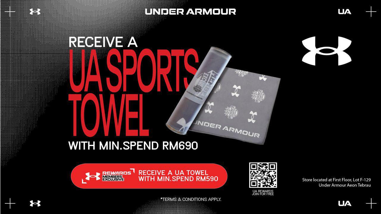 Under Armour promotion for a free sport towel with purchase