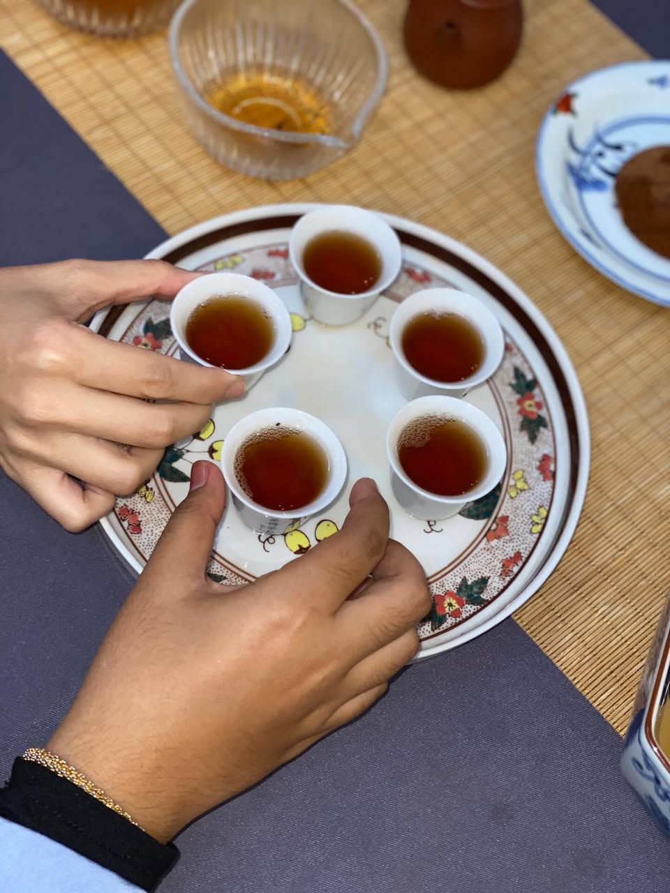 Guests enjoying the peaceful atmosphere of the tea ceremony