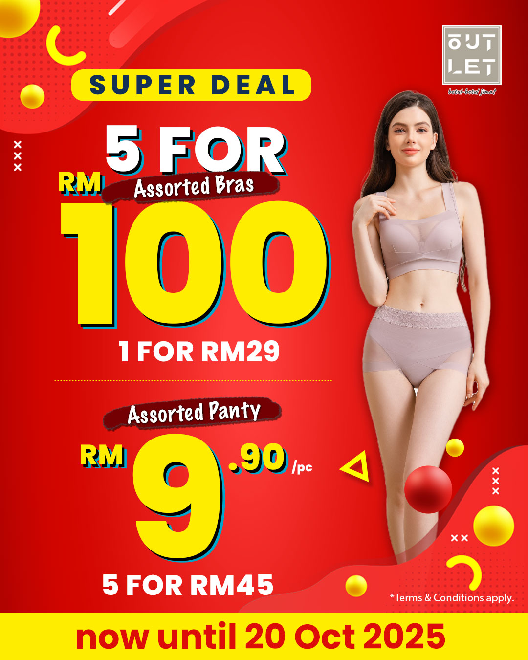 A display of various bras, hinting at a special promotional offer.