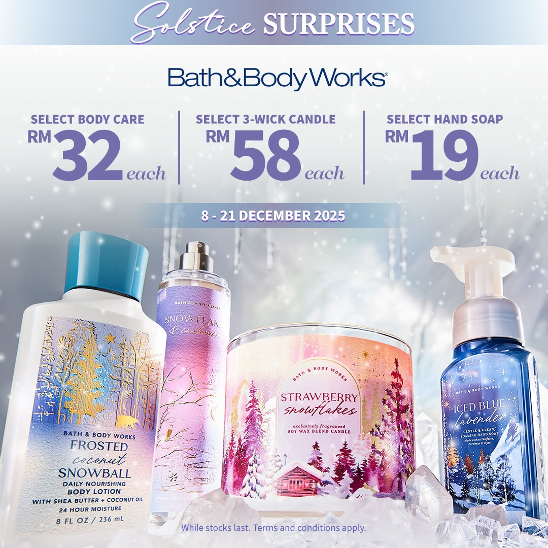 Festive Bath & Body Works product display