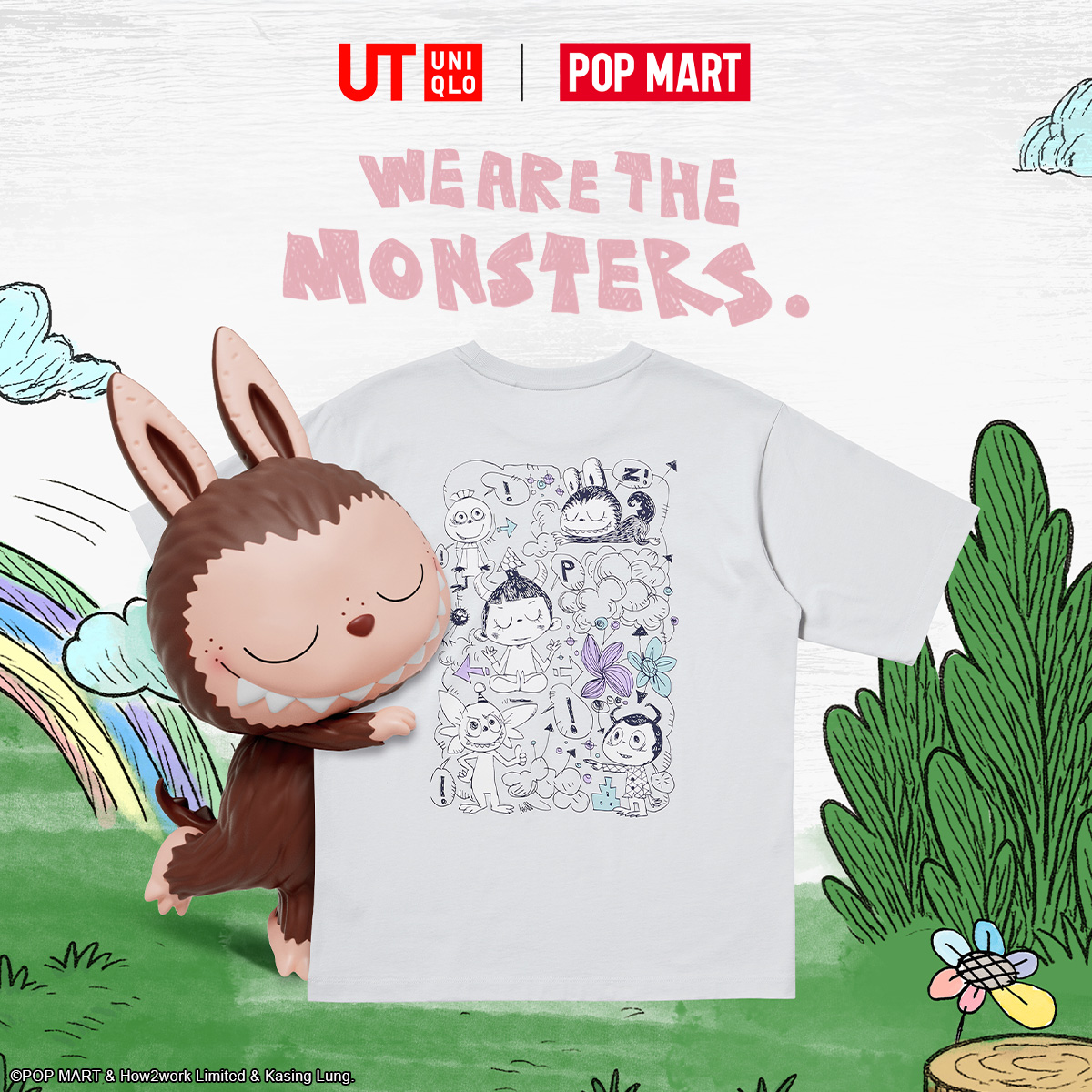 UNIQLO x POP MART 'The Monsters' collection in-store display