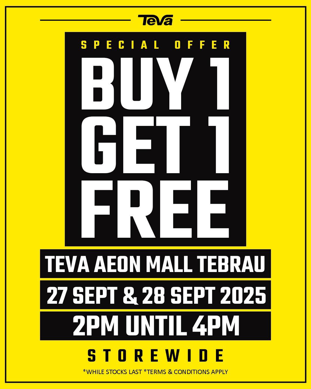 Promotional banner for Teva's Buy 1 Get 1 Free event