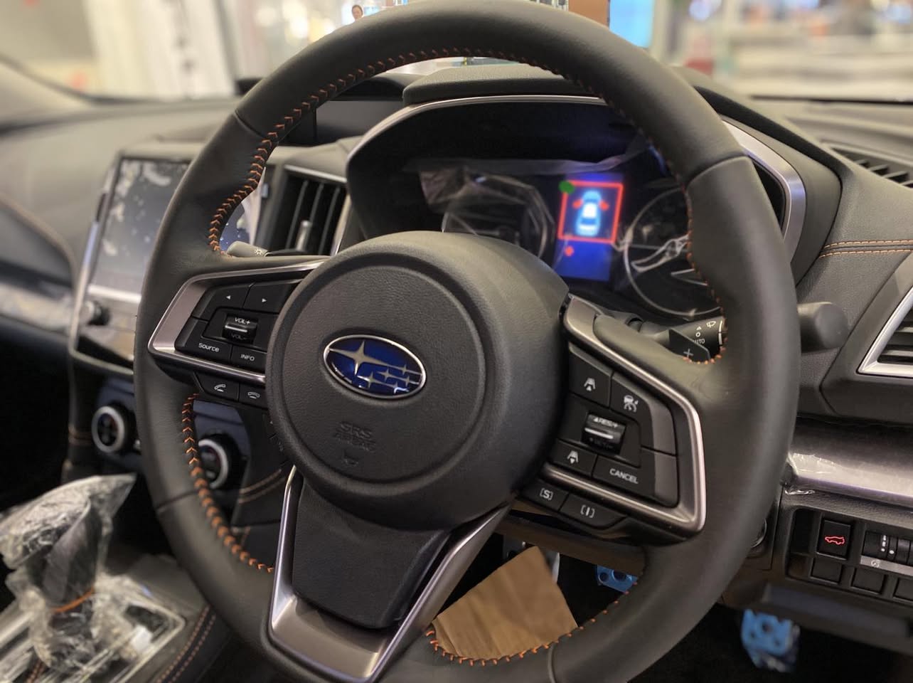 Subaru branding and promotional display