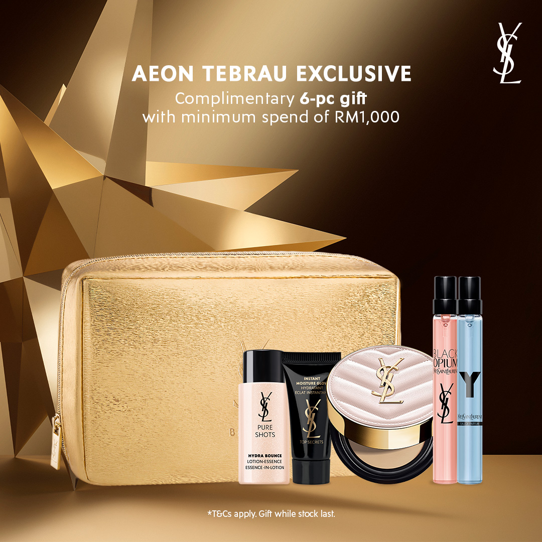 Showcase of exclusive gifts available with YSL Beauty purchases