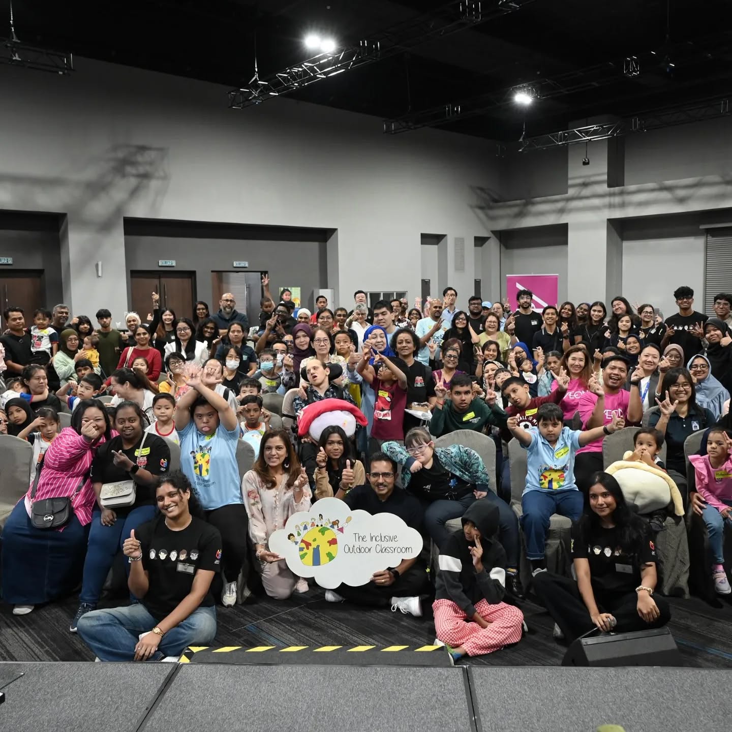 Children and parents participating in outdoor activities