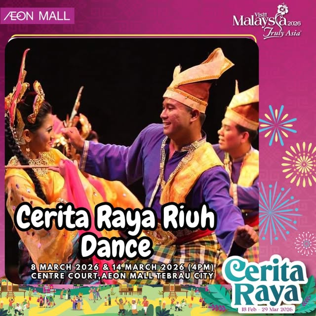 A lively Kompang parade moving through the mall