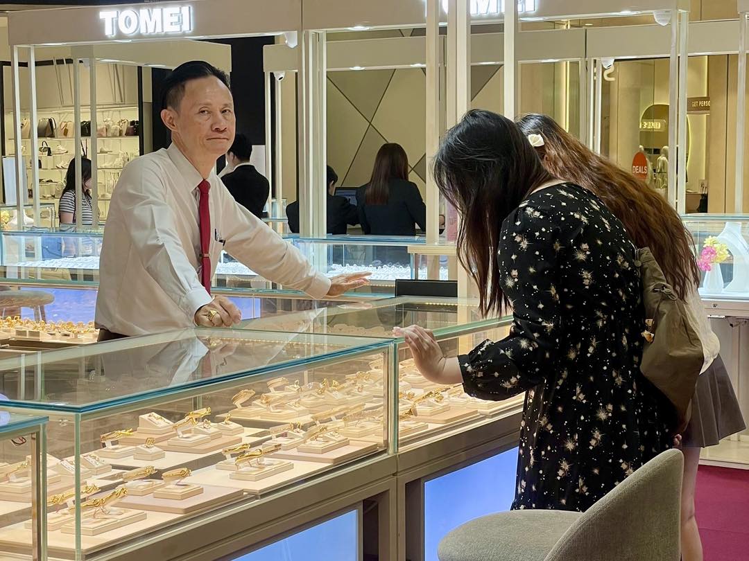 Close-up of exquisite Sanrio-inspired jewelry by Tomei