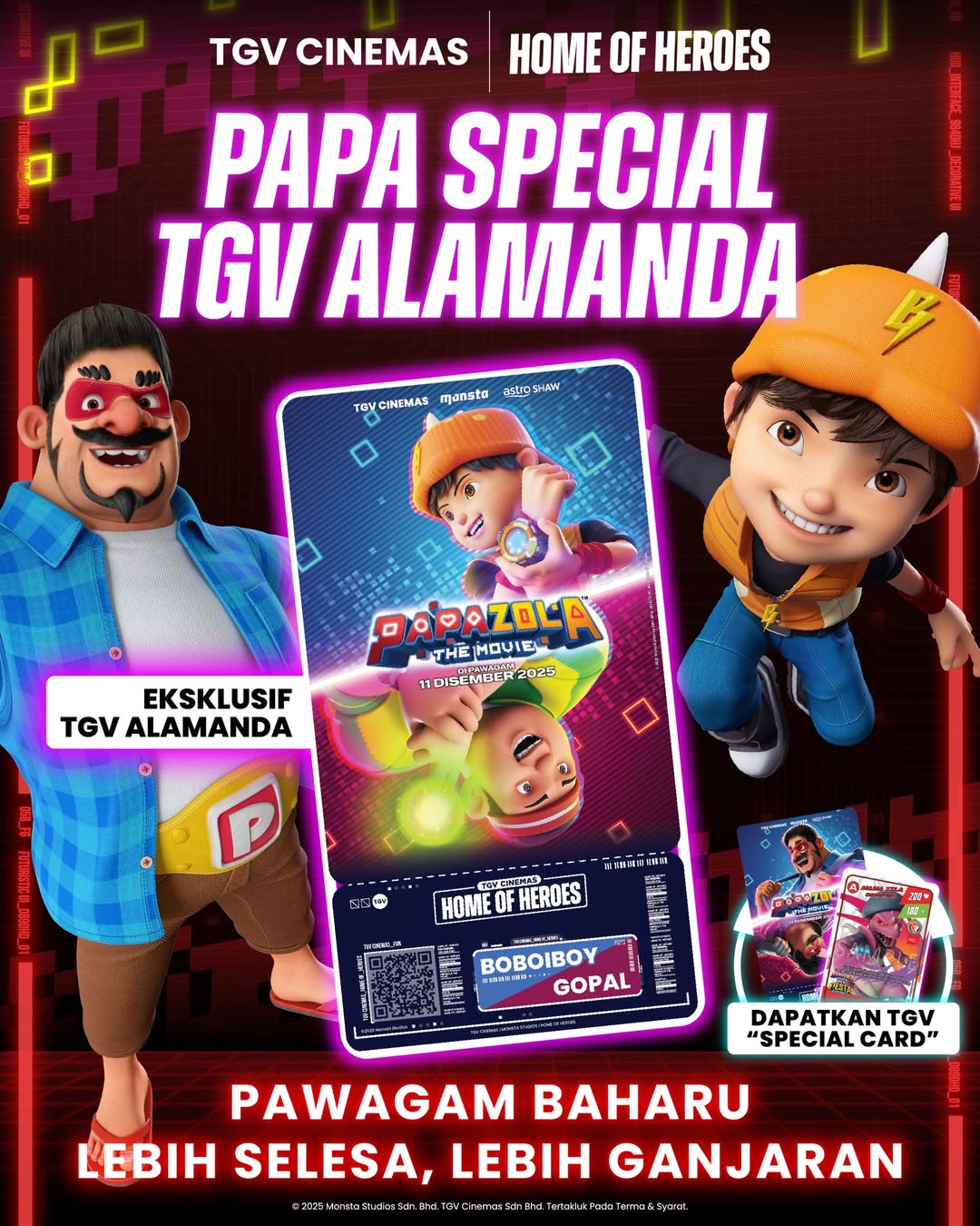 Exclusive Holographic Truth Cards featuring Papa Zola, BoBoiBoy, and Gopal