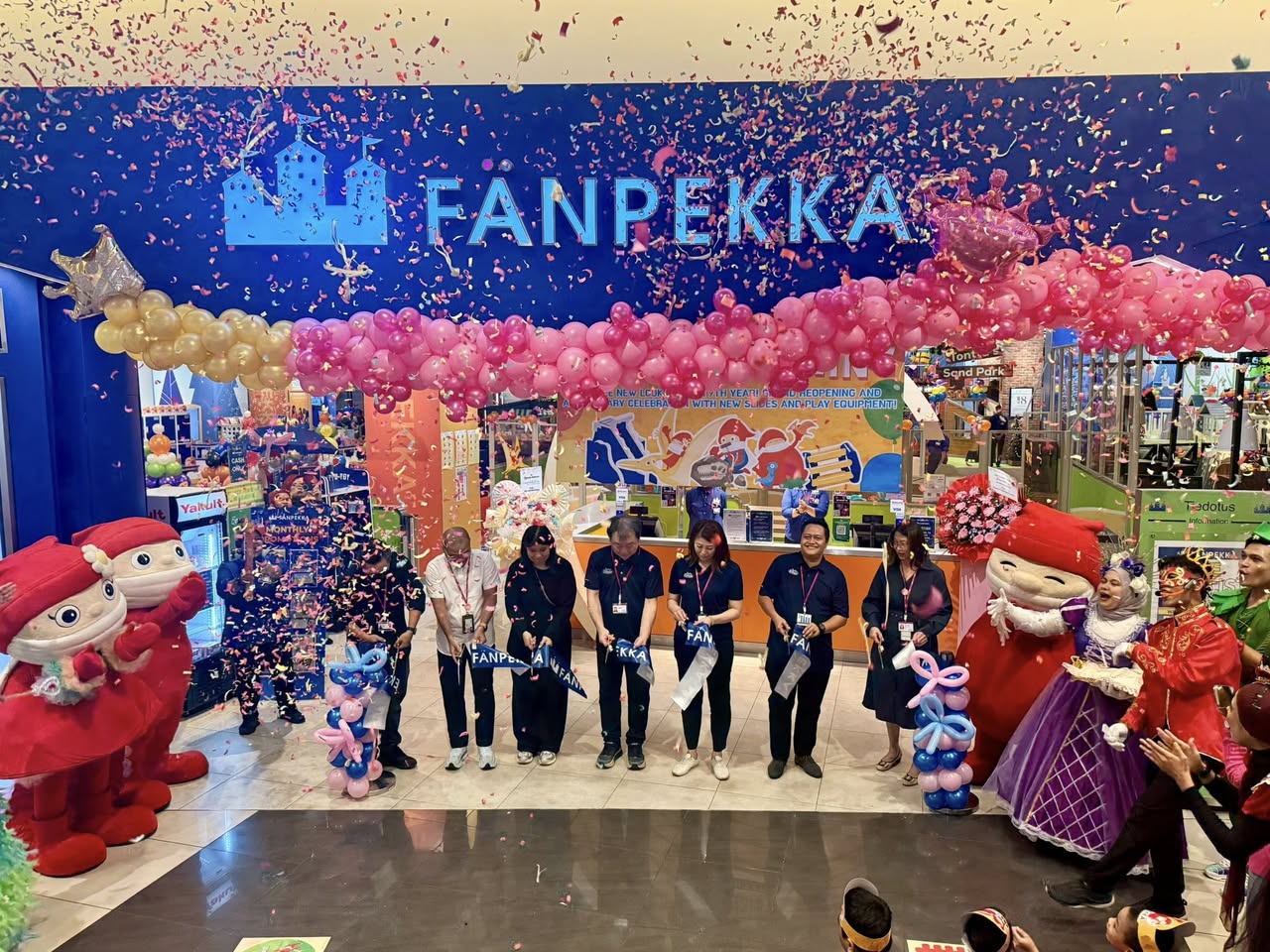 Families enjoying various interactive games and activities at FANPEKKA