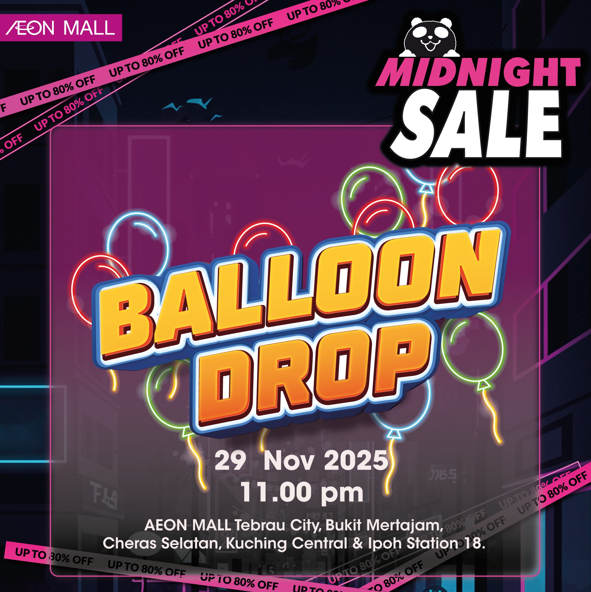 List of AEON MALL locations participating in the Midnight Sale
