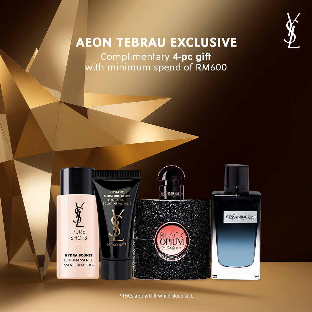 YSL Beauty holiday pop-up display at AEON Mall Tebrau City