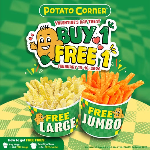 Potato Corner Valentine's Promo: Buy 1 Get 1 Free Fries!